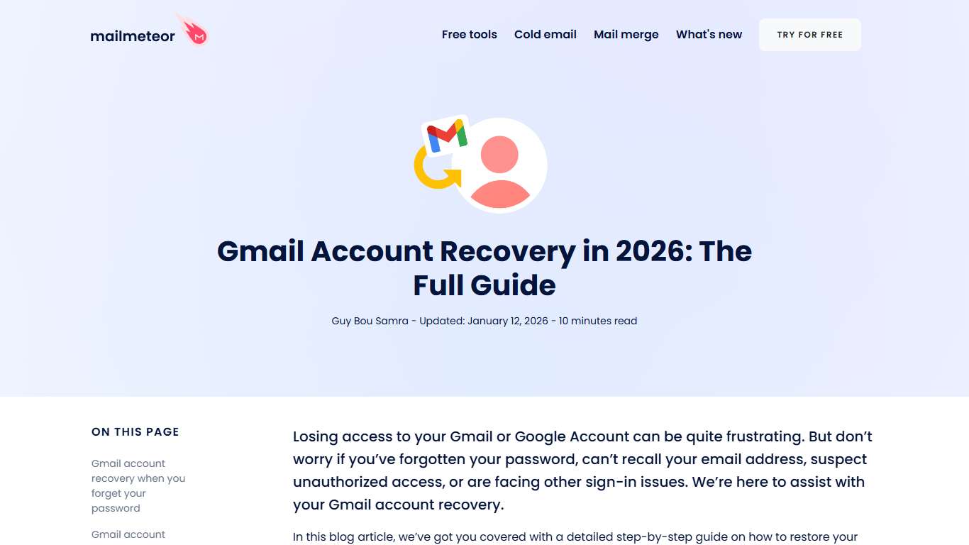 Gmail Account Recovery in 2026: The Full Guide
